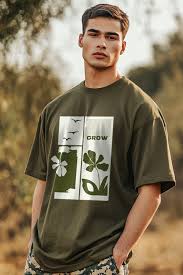 Men Full Sleeve High Neck Cotton Blend Grey-Black T-Shirt